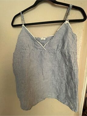 Brandy Melville Blue and White Striped Spaghetti Strap Cami